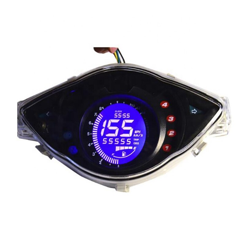 Motorcycle LCD Instrument 7 Color LCD Instrument for Honda WAVE 100 Wave100R DIGITAL METER Alpha