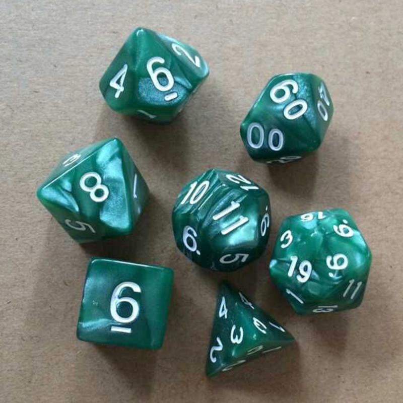 7 pçs/set 6 Jogo Cores Multi Lados Dice Cor Dices Jogo Jogando Multicolor Para Festas TRPG Gamer Portátil: blue