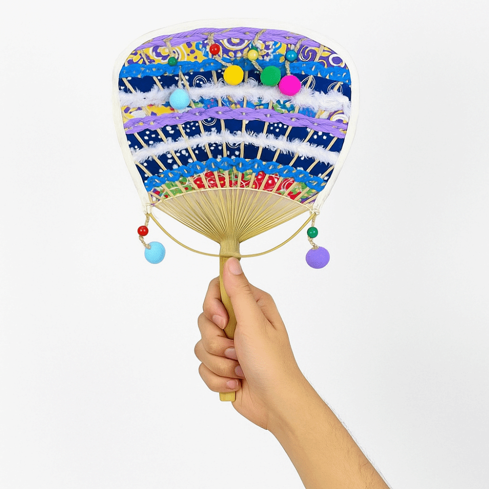 Abanico de bambú hecho a mano, ventilador de manivela de estilo chino romántico, ventilador Circular tradicional, actividad de grupo