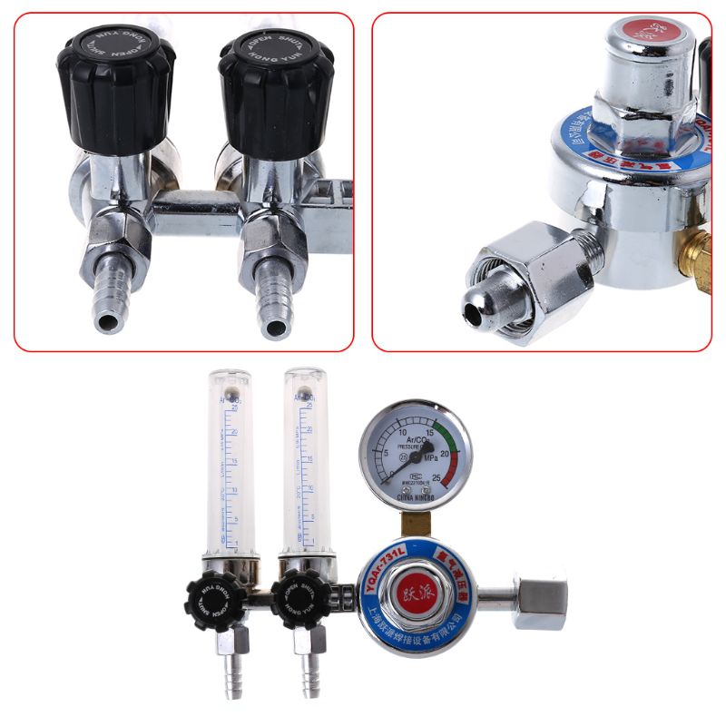 CO2 Argon Regulator Double Pipe Argon Regulator Gas Pressure Reducing Valve Pressure Reducer Double flow Meter Decompression