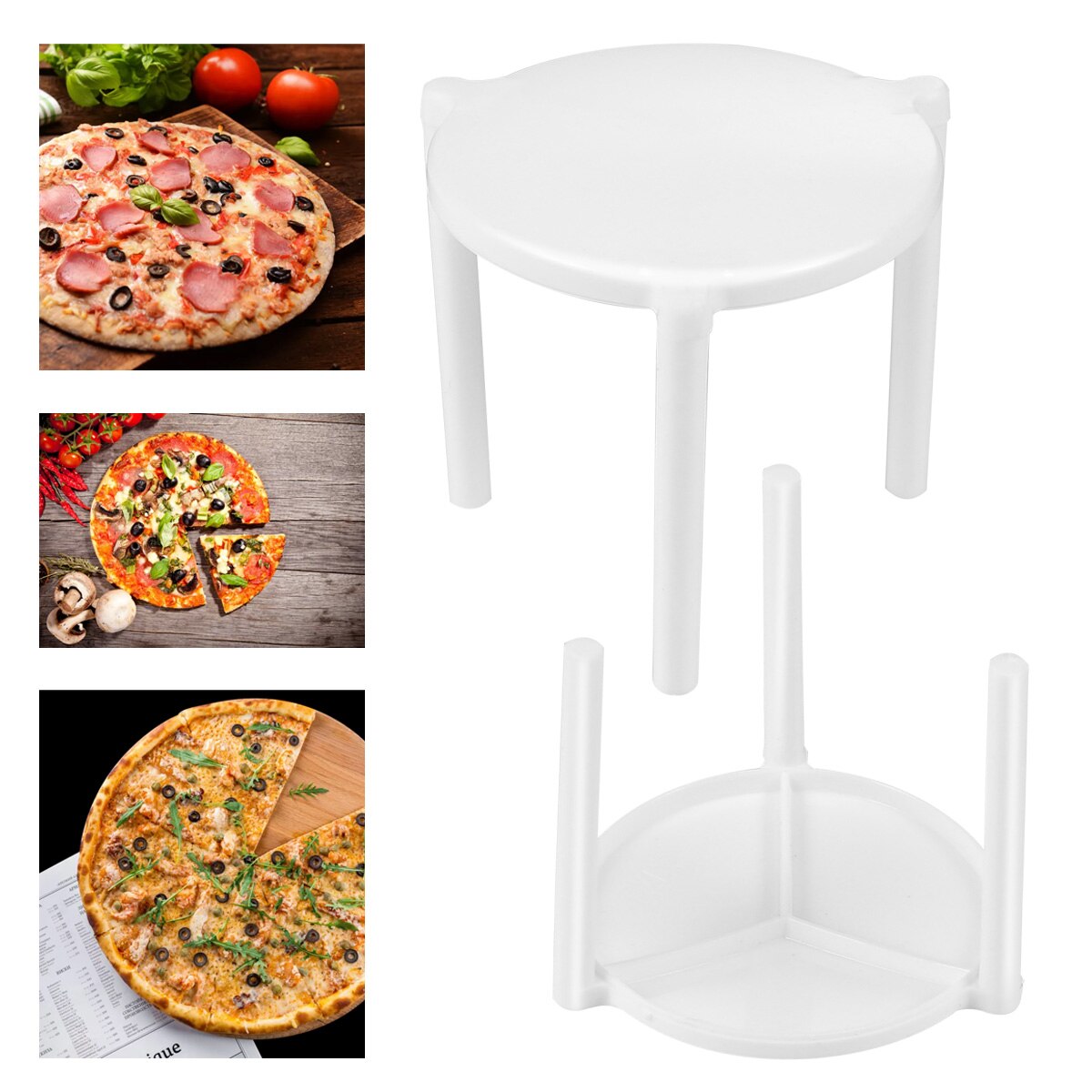 100pcs Plastic Pizza Tripod Pizza Saver Stand White Tripod Stack