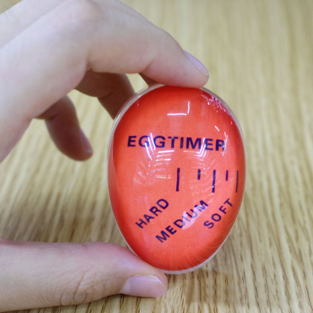 1pcs Egg Perfect Color Changing Timer Yummy Soft Hard Boiled Eggs Cooking Kitchen Eco-Friendly Resin Egg Timer Red timer tools