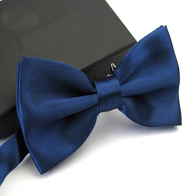 Pajarita de esmoquin a la para hombre, pajaritas de mariposa para hombres, bodas, bordeus, negro/Blanco/plata/champán/azul marino/rosa/azul: Navy Blue