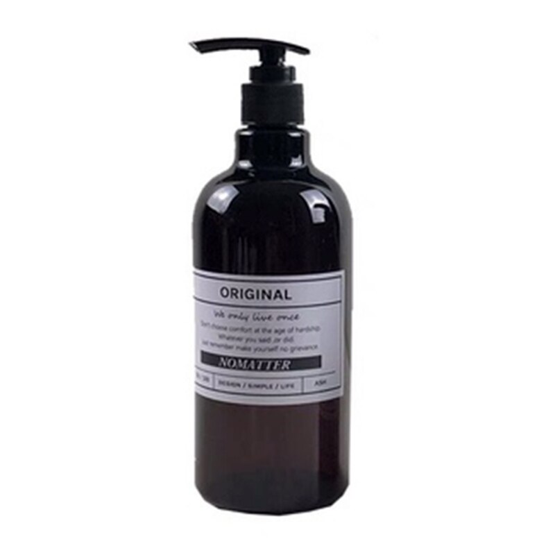 Nordisk brun påfyllningsbar flaska duschgel schampo pressflaska flytande tvål dispenser badrumslotion balsam 250/500ml: D  500ml