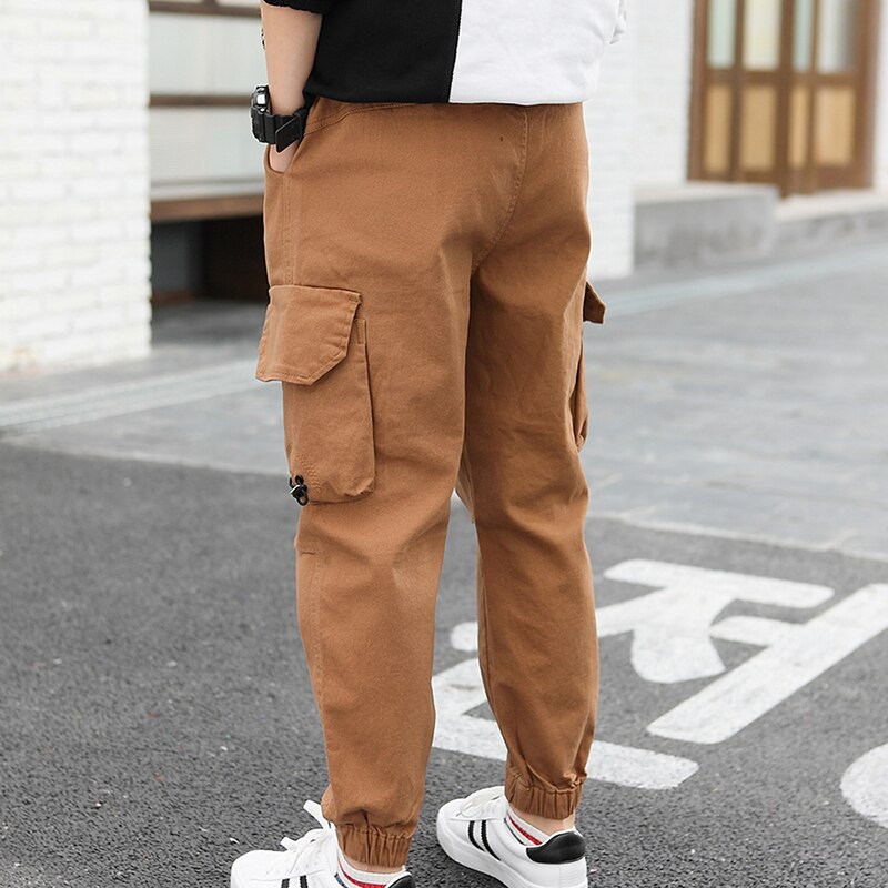 Grandi Ragazzi Dei Pantaloni di Sport Jogging Casual di Cotone Adolescente Pantaloni Della Tuta per I Bambini Del Ragazzo di Carico Del Bambino di Scuola Vestiti 8 9 10 12 anni: K2-933Brown / 12