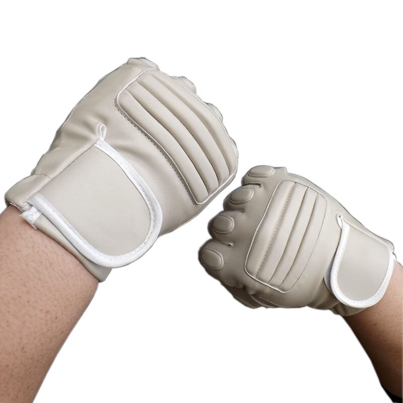 Half Fingers Adult Taekwondo Gloves Training Boxing Gloves Sanda MMA Karate Muay Thai Tae kwon do Protector Sport Glove: White
