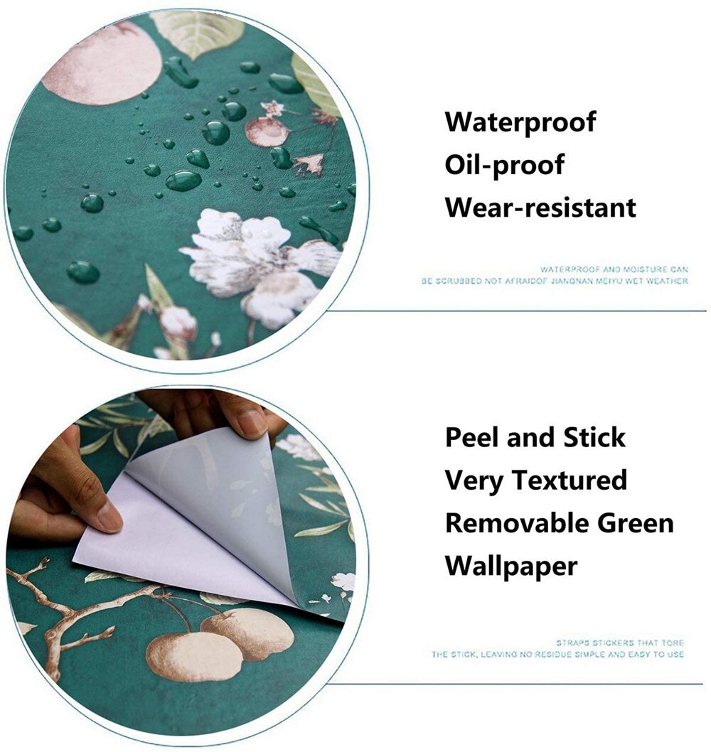 Luckyyj Schil En Stok Groen Behang Bloem & Vogel Zelfklevende Decor Contact Papier Waterdicht Verwijderbare Stickers Vinyl Film