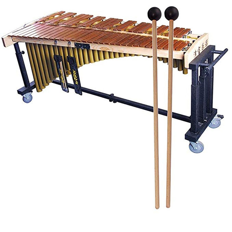 1 par træ slagstænger slagværksinstrumenter xylofon marimba mallets ahorn træ håndtag gummi køller