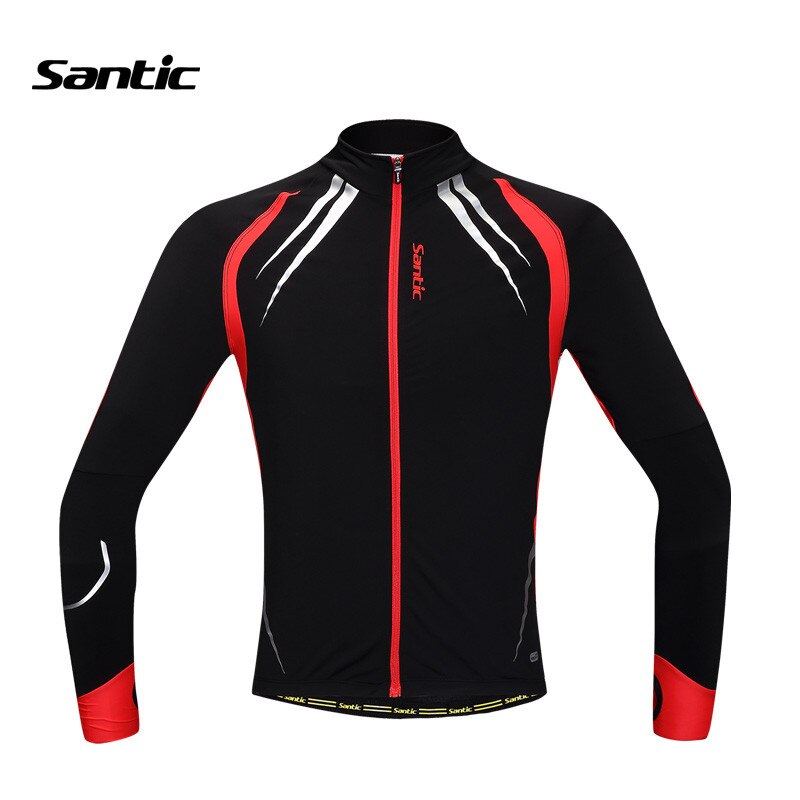 Santic mænd vinter cykeljakke termisk fleece mountainbike jakke vindtæt vindjakke cykeltøj frakke jakke