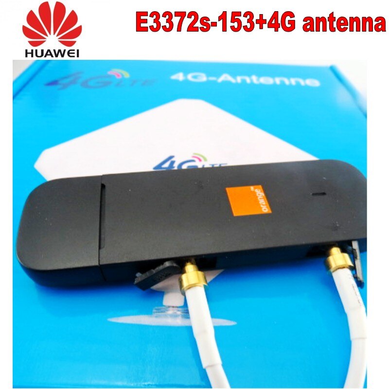 Ulåst huawei  e3372 e3372s-153 150 mpbs 4g lte usb dongle  +4g lte antenne 35 dbi crc 9 til  e3372 4g lte fdd modem