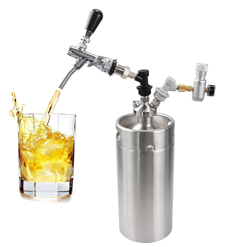 2/3.6/5L Rvs Mini Biervat Onder Druk Growler Voor Craft Bier Dispenser Bar Gereedschap Huishoudelijke Brouwen Jug