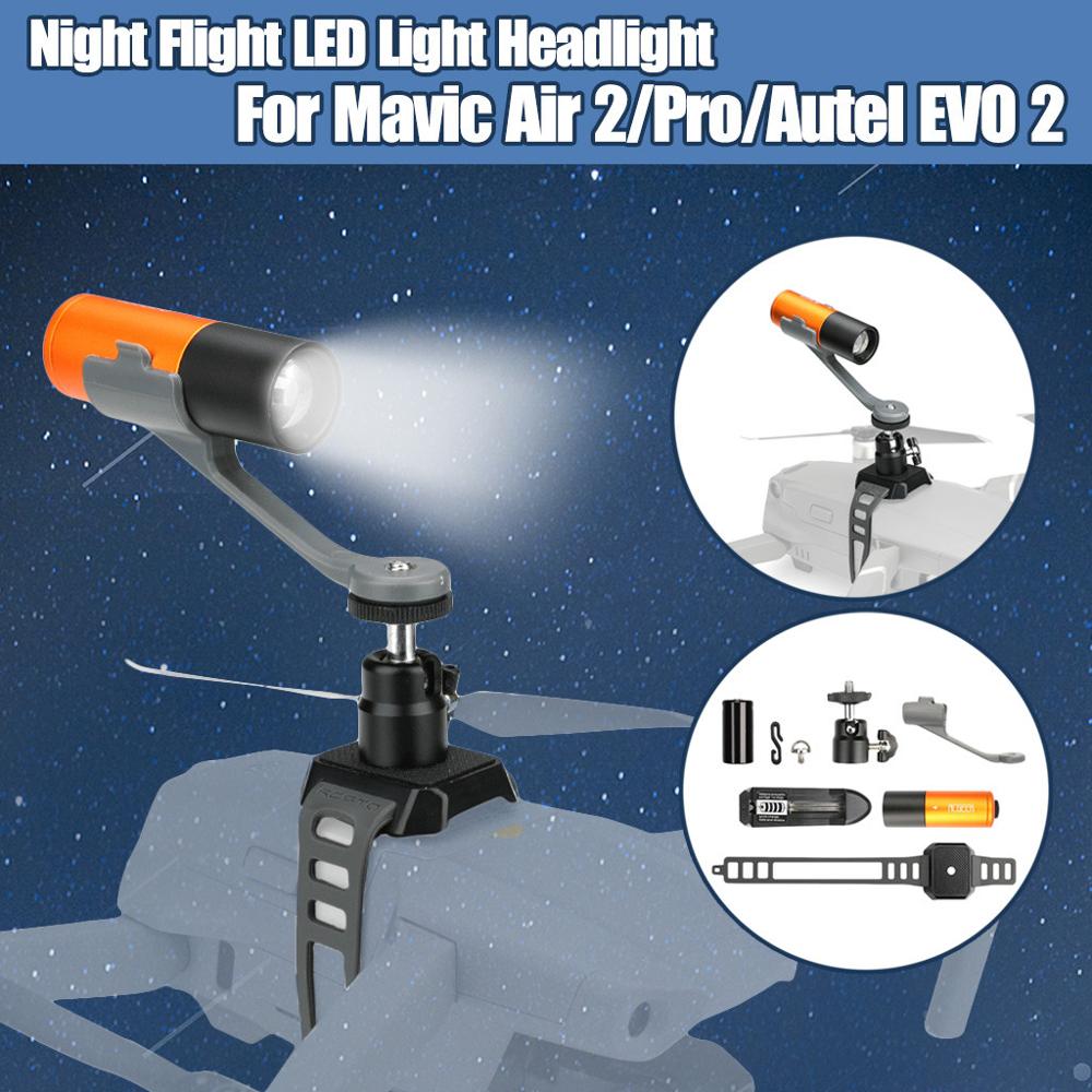 Night Flight Led Licht Koplamp Zoeklicht Voor Dji Mavic Air 2/Pro/Voor Autel Evo 2 Drone Vliegtuigen camera Accessoires Lamp