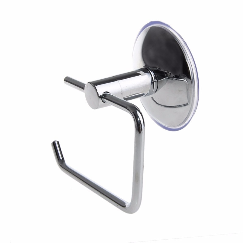 Stainless Steel Toilet Roll Tissue Paper Holder +Suction Cup Bathroom Tool