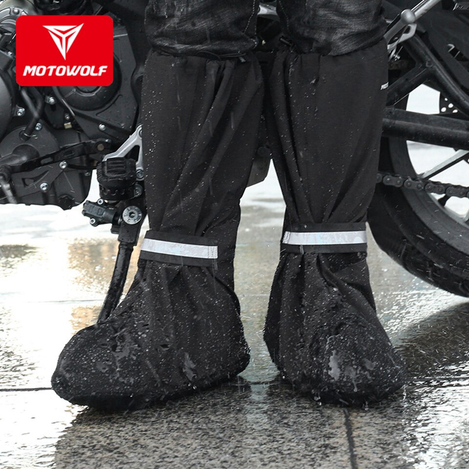 Couvre-chaussures pour bottes de moto, couvre-chaussures antidérapant, imperméable, résistant à l&#39;usure, quatre saisons, long tube épais