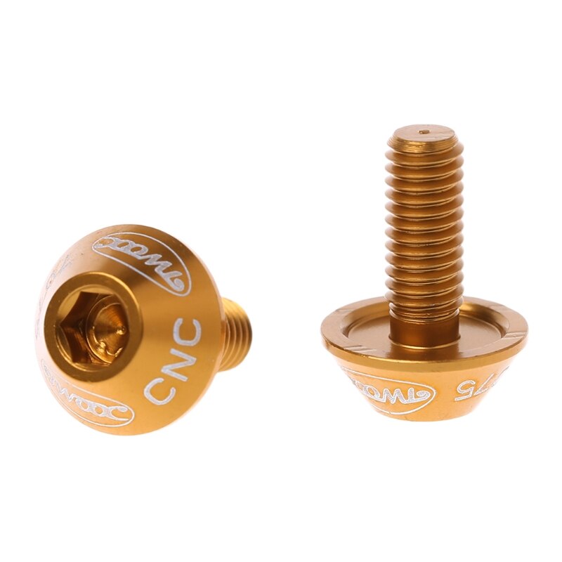 2 uds M5x10mm aleación de aluminio bicicleta soporte de botella de agua de bicicleta perno titular tornillo: Yellow