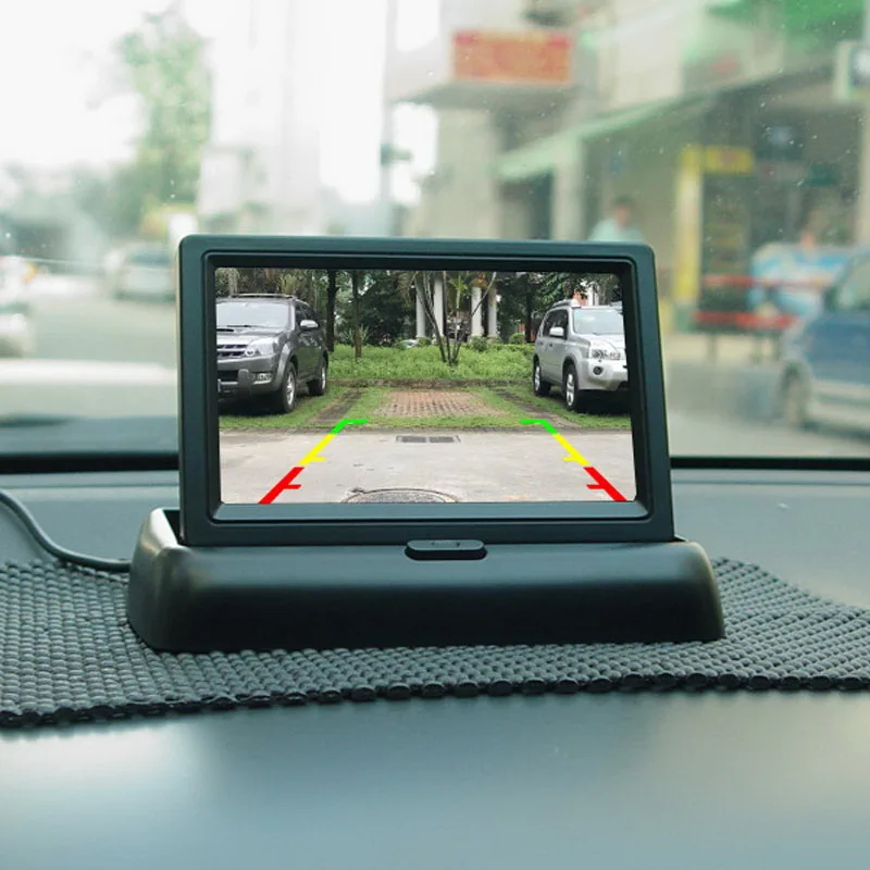 monitor samochodowy HD 4.3/5 cali, składany wyświetlacz LCD HD robić parkowania, robić pojazdów, ciężarówek, vanów, kamperów, kamera cofania.