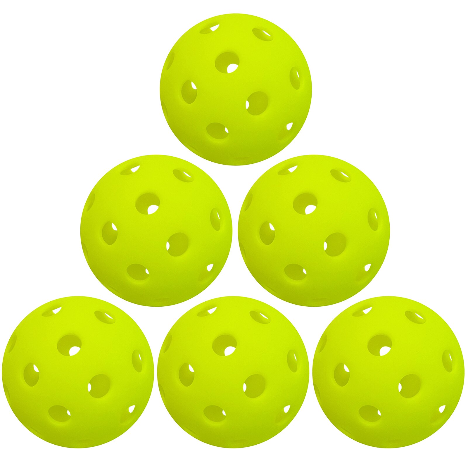 12 Packs 40 Holes Outdoor Pickleball Balls for Outdoor Courts Golf Balls Supplies: Green 6PCS