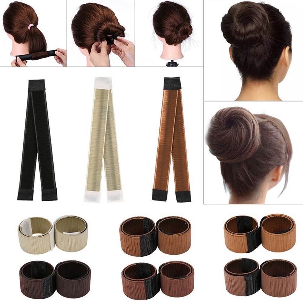 DIY Hair Accessories Synthetic Wig Donuts Bud Head Band Ball Braider Magic Tool Bun Maker Sweet French Dish Made Hair Band