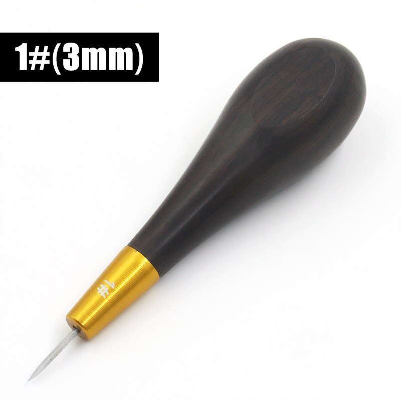 Diamond Shape Stitching Awl Ebony Blackwood Handle Leather Craft Sewing Awl Handmade Sewing Tools Leather DIY Stitcher Taper: NO.1 Rhombus Awl