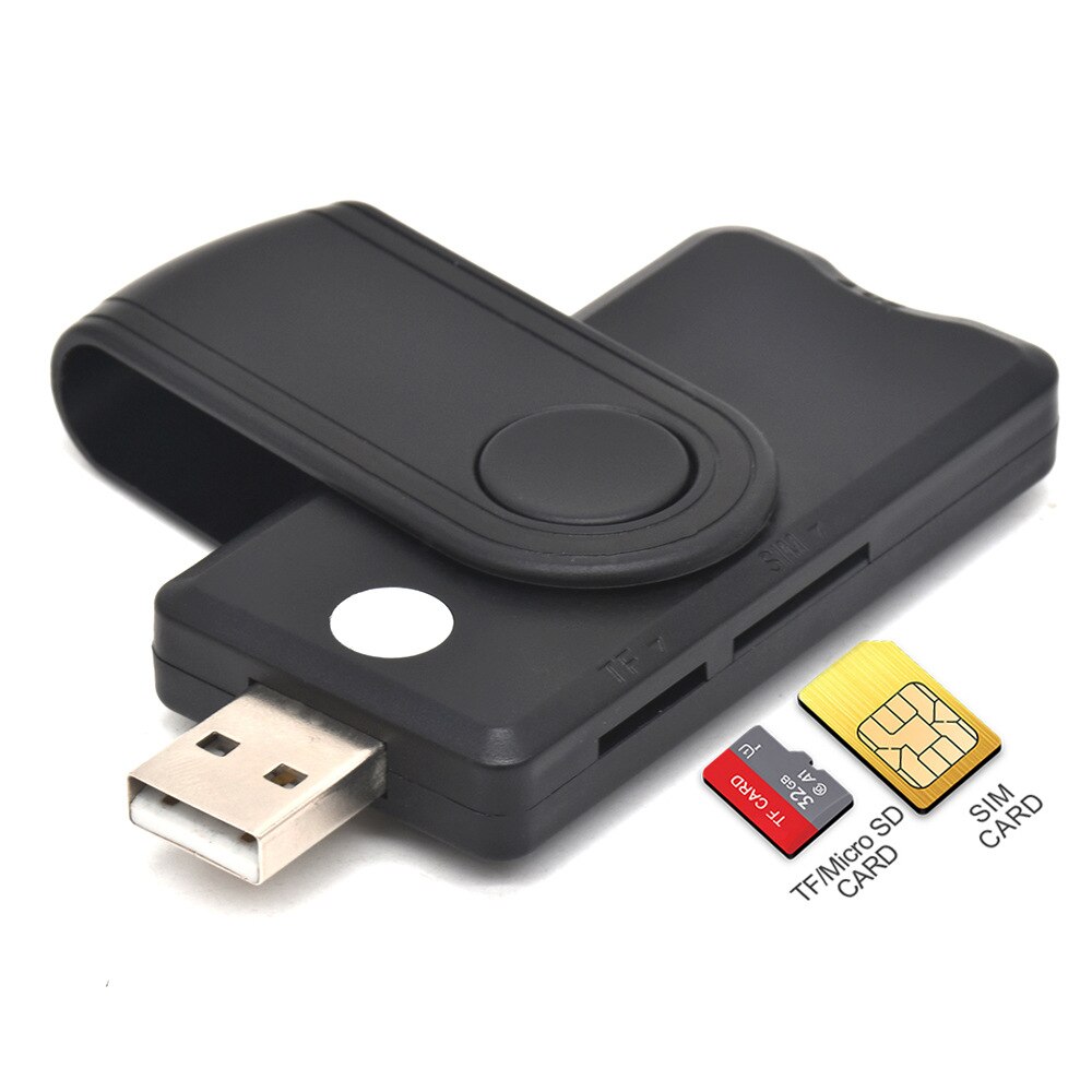 Uthai Voor Windows 7 8 10 Linux Os, Usb Sim Smart Kaartlezer, voor Bankkaart Ic/Id Emv Sd Tf Mmc Kaartlezer USB-CCID Iso 7816