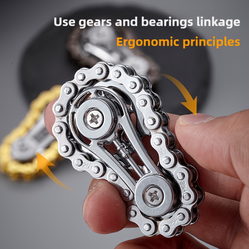 Piñones volante dedo Gyro Fidget Spinner antiestrés ansiedad cadenas de bicicleta de Metal EDC Spinner Fidget juguetes para adultos