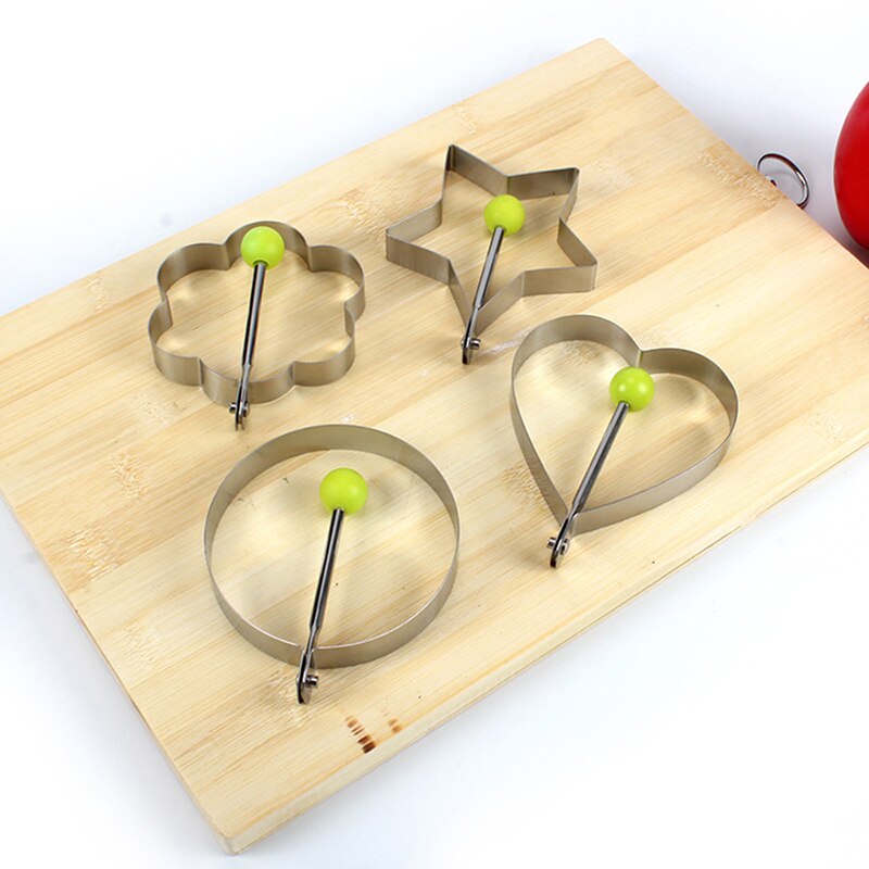Newest Fried Egg Shaper Stainless Steel Fried Egg Shaper Pancake Ring Circle Mold Heart Shape Kitchen Tool