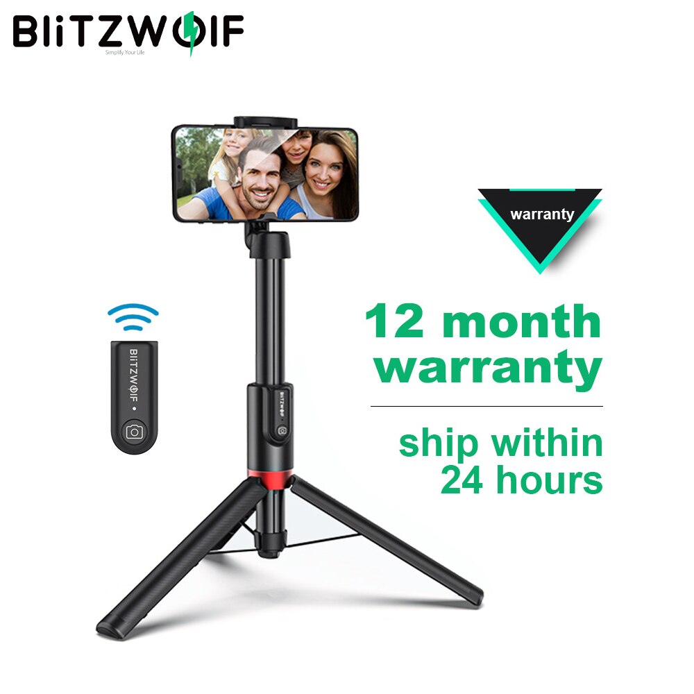 Blitzwolf BW-BS10 Plus Foldable Tripod Monopod Selfie Stick 1300mm Length Extendable Monopod Wireless Selfie Stick Phone Holder