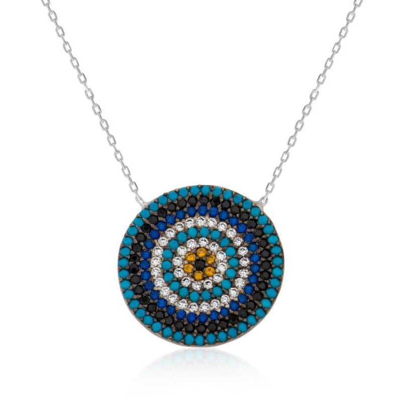 Kutaydan 925 sterling zilveren boze oog vrouwen ketting