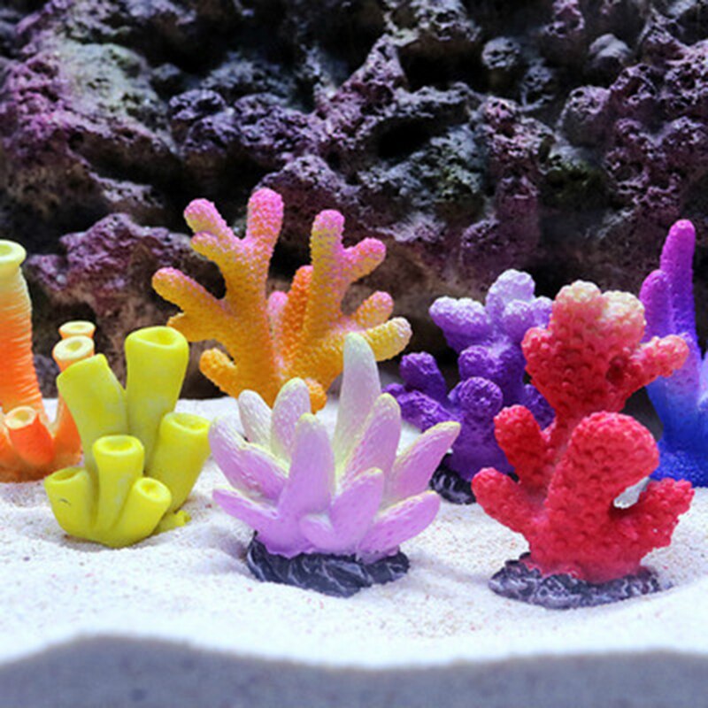 Harz Korallen Dekoration Bunte Fisch Aquarium Dekoration Künstliche Korallen für Aquarium Harz Riff Felsen Lanscaping Ornamente