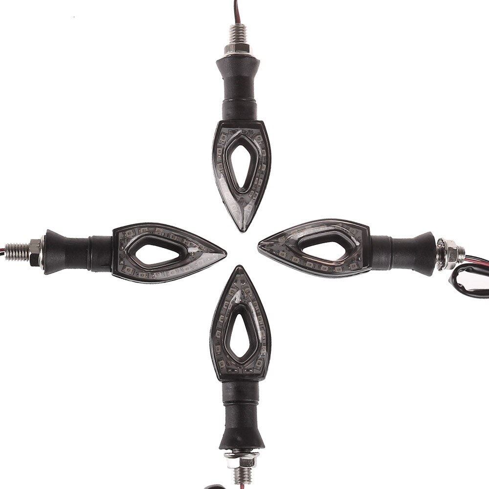 4pcs Black Prismatic Motorcycle Turn Signal Light Motorcycle LED Headlight Anti-Rust Scooter LED Scooters Spotlight Working Lamp