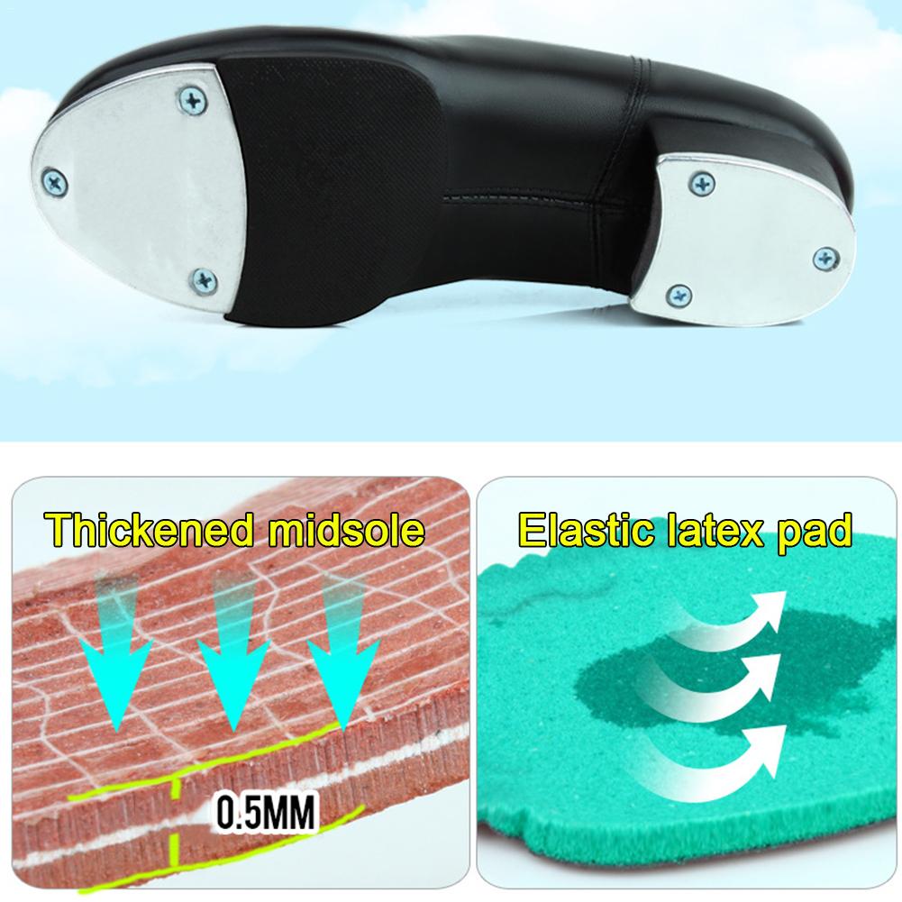 Women's Split Sole Jazz Tap Dance Shoes Leather Material Tap Shoes Adult/Unisex Lace Up Tap Dancing Shoes for Women Ladies Girls