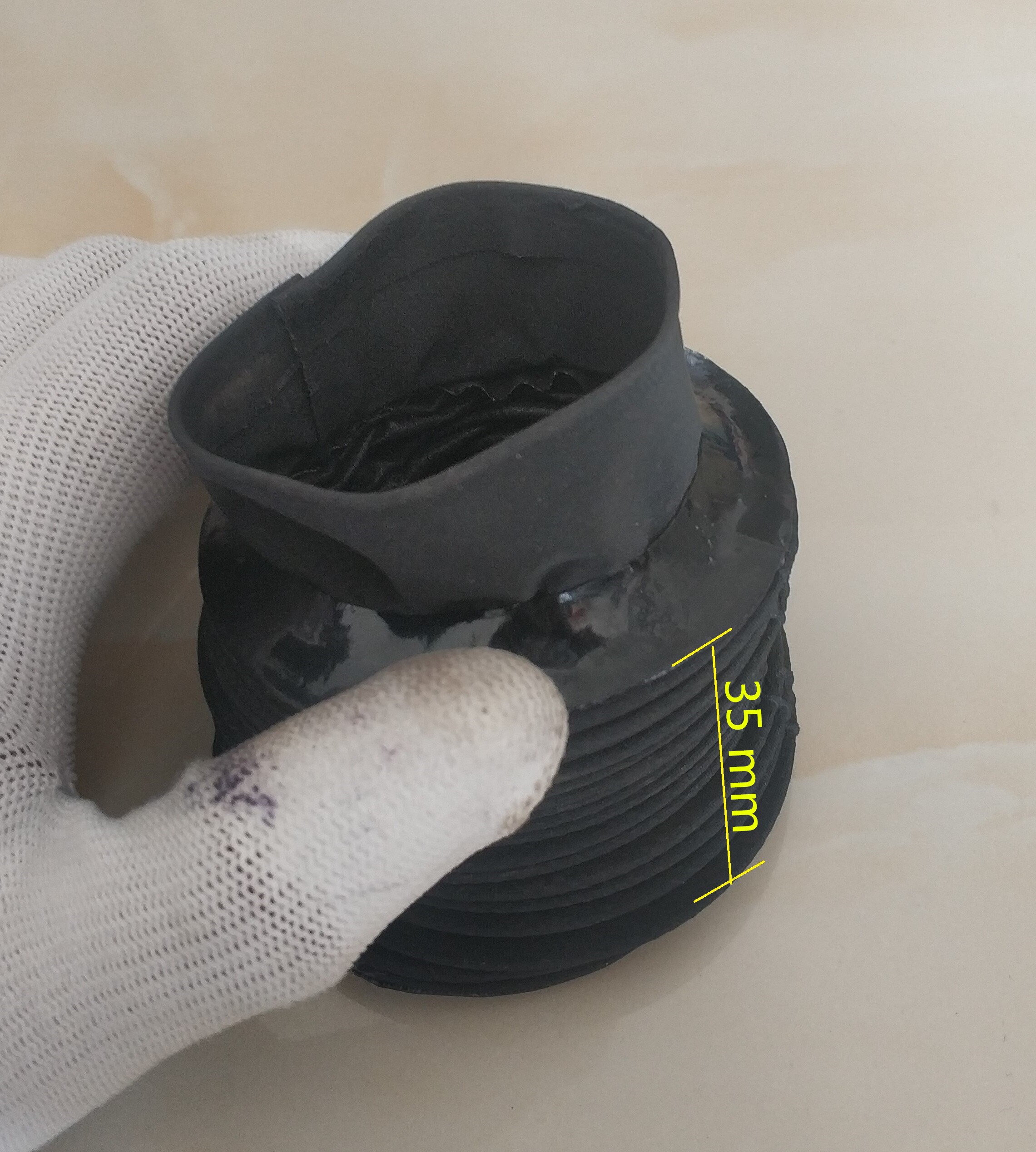 Soufflet de protection circulaire rond pour vis à billes, diamètre intérieur 42mm x Lmax 370mm