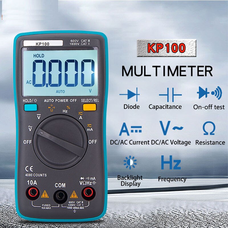 ESR Kondensator Tester Auto Range Digital-Multimeter 4000 Zählt Spannung Anzeige Frequenz Meter Auto Power Off Elektrische Meter