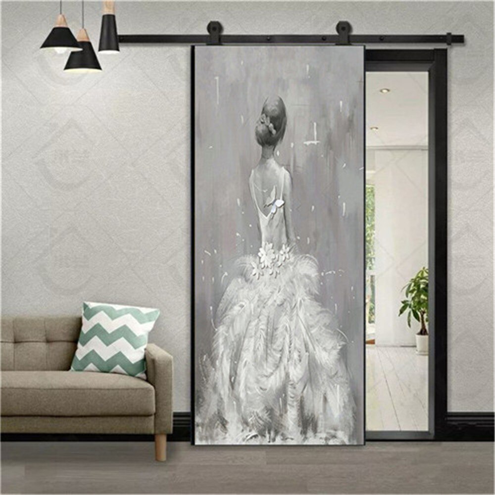 ! Detail Picture With Buyers Show Door Stickers Waterproof Wallpaper DIY Removable Self Adhesive PVC Mural 3D View: ballet2