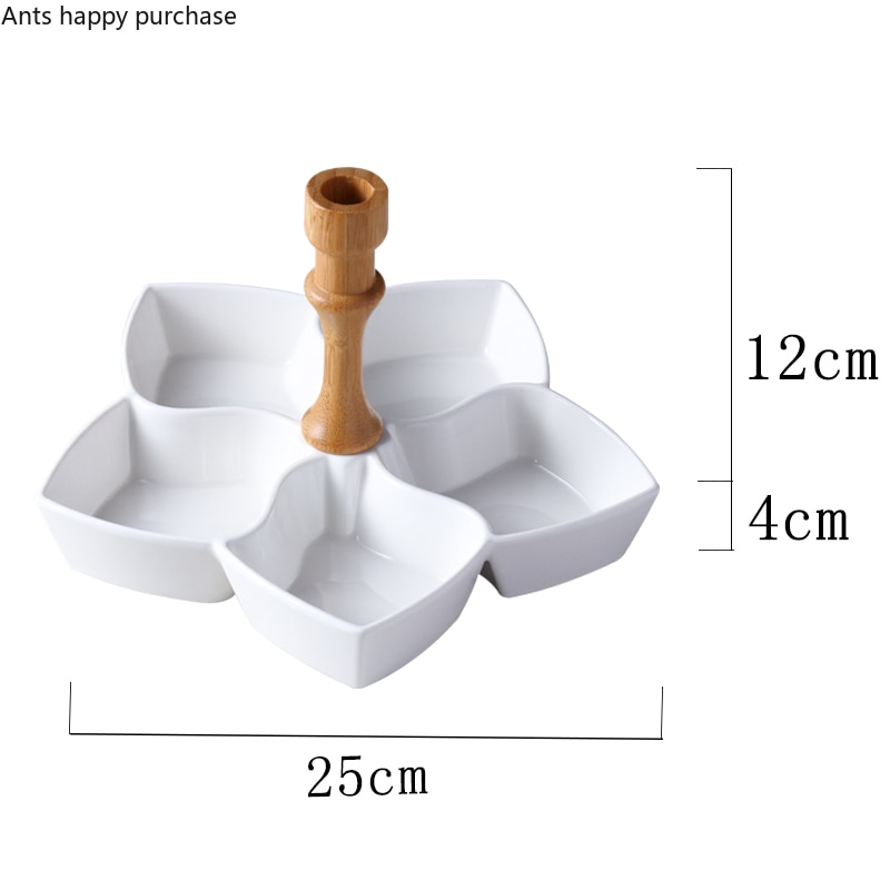 Keramische witte fruitschaal japanse stijl snackbord hotel restaurant café thuis fruit gedroogd fruit dessertschaal