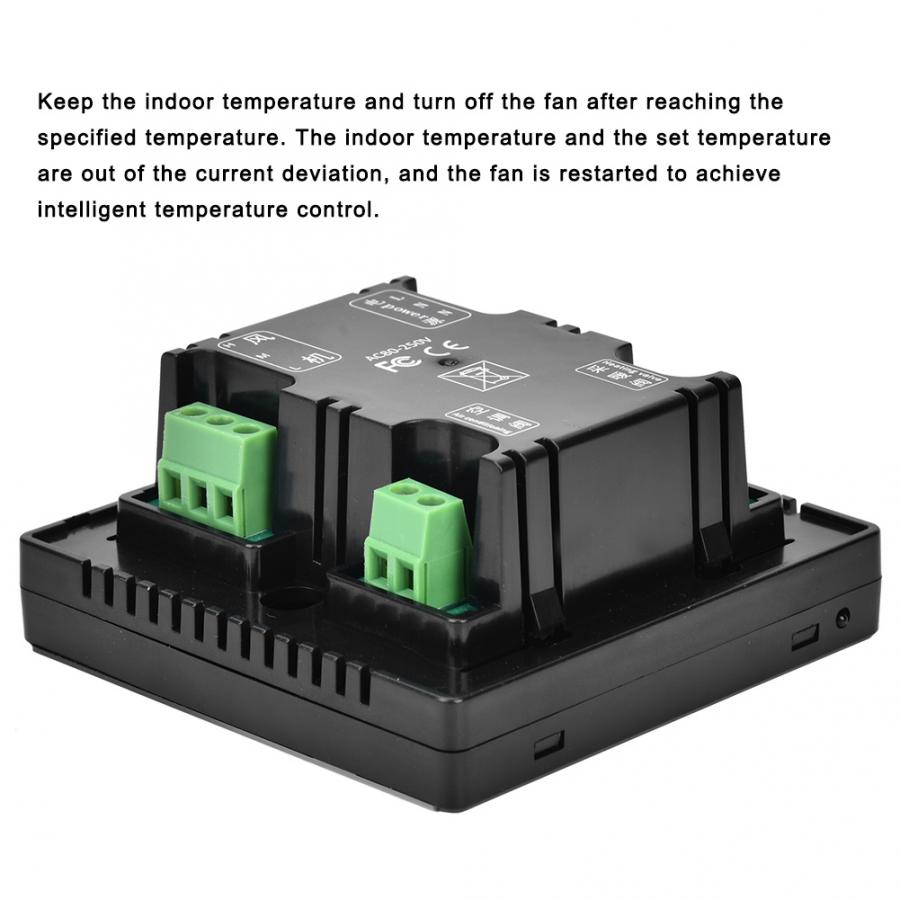 2 in 1 Fan Coil Thermostat Touch Intelligent Digital Display Thermostat Humidity Meter Air Conditioner Thermostat