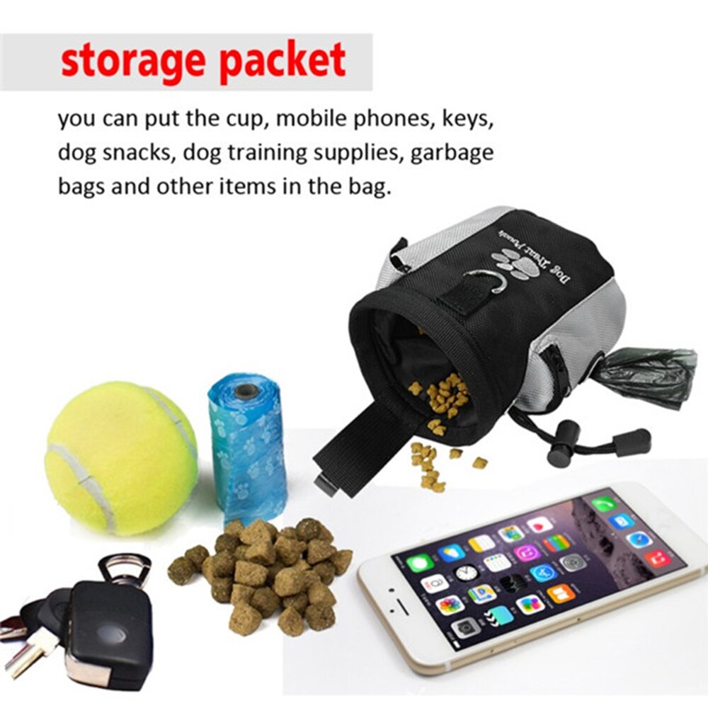 Pet Dog Treat Bag Portable Outdoor Dog Obedience Agility Training Bag Detachable Feed Storage Pocket Puppy Bait Snack Waist Bags