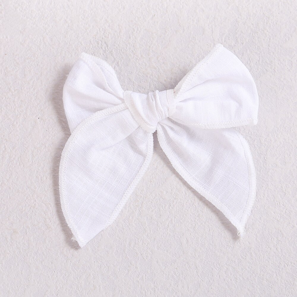 Baby Hair Clips Cotton Hairpin For girls Big Bows Barrettes Infant Linen Side Clips Hair Accessories Cute Hairgrips: 17