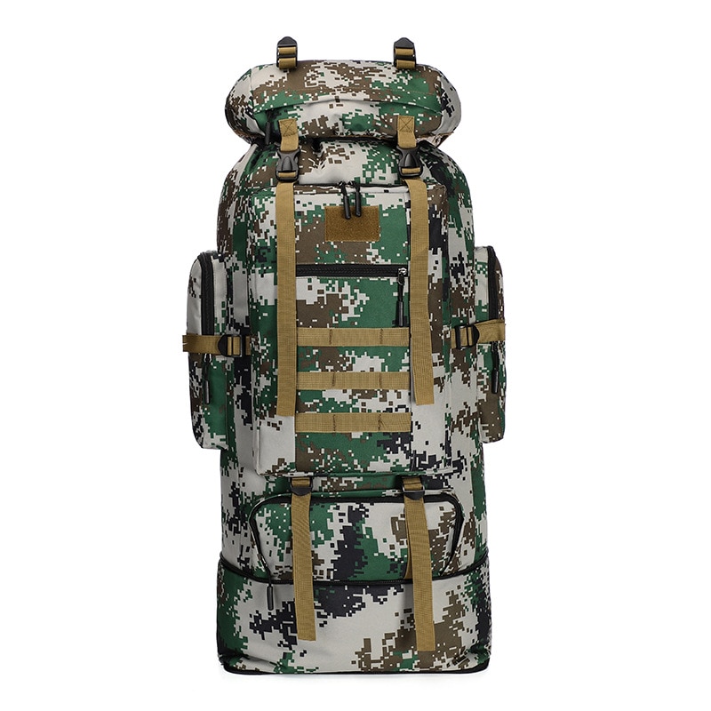 Fengtu 100L Grote Wandelen Klimmen Rugzakken Camouflage Softback Rugzak Voor Mannen En Vrouwen Sport Tassen Camping Reizen Rugzak: Green-A