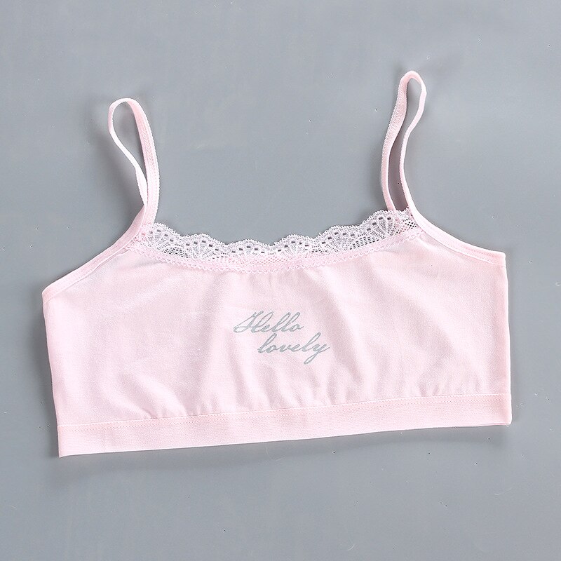 Cotton Girl Bra Development Period 7-14 Years Old Older Children&#39;s Lace Letter Underwear Girls Tube Top Student Training Bra: 3