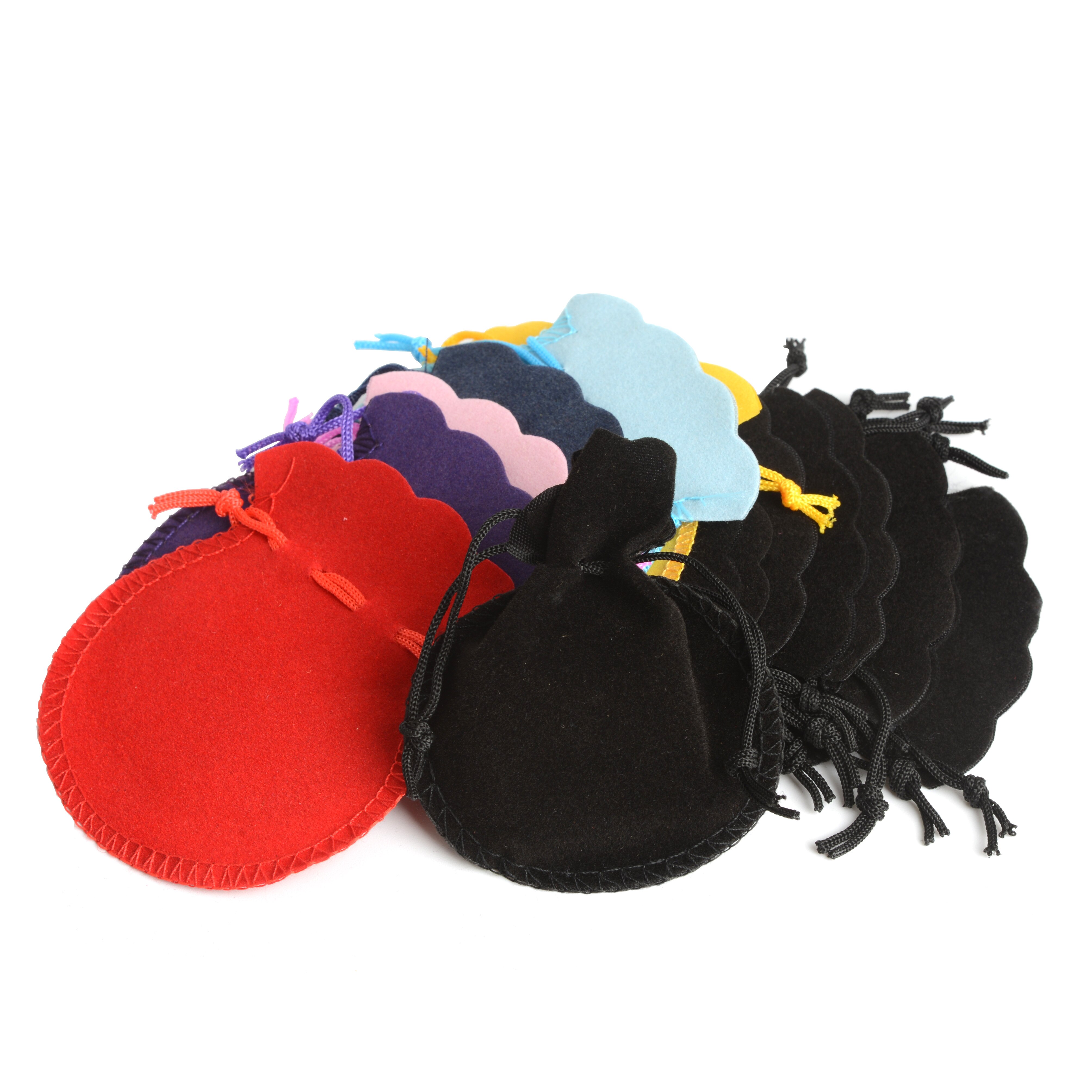 100pcs 7*8cm 9*12cm Velvet Bags Drawstring Pouch Calabash Jewelry Packing Bags Wedding Xmas Party Bags cadeau sachet bonbon