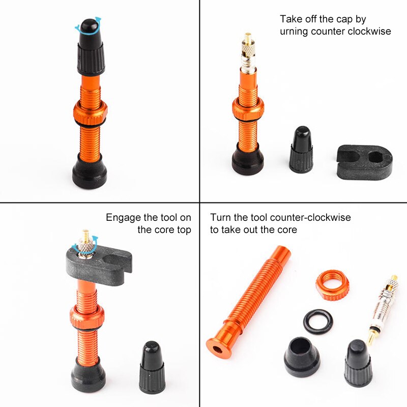 Fiets 1 Paar 40/60/80Mm Valve Voor Road Mtb Fiets Tubeless Banden Messing Kern Legering Stem tubeless Kit Compatibel