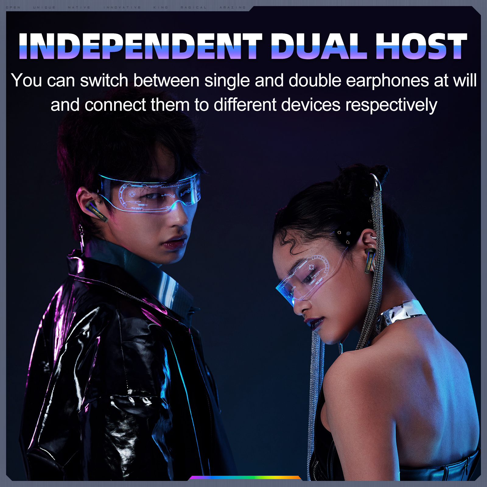 ONIKUMA T27 dual-mode cool RGB gaming headphones with high-definition call sound and low latency for gaming