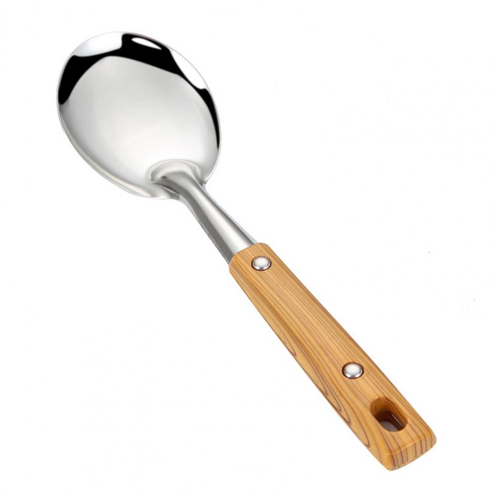 Good Wok Spatula Rounded Edge Corrosion Resistant Lightweight Soup Scoop Wok Spatula Kitchen Tools