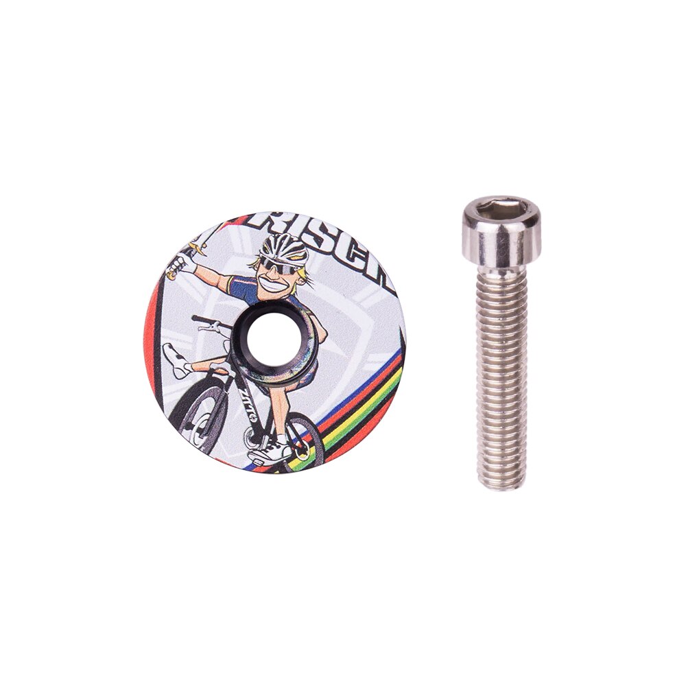 ZTTO MTB Bicycle Headset stem Cap 1-1/8" fork Top Cover Special printing Cap Headsets Aluminum Alloy Mountain Road Bike: 1pcs rider