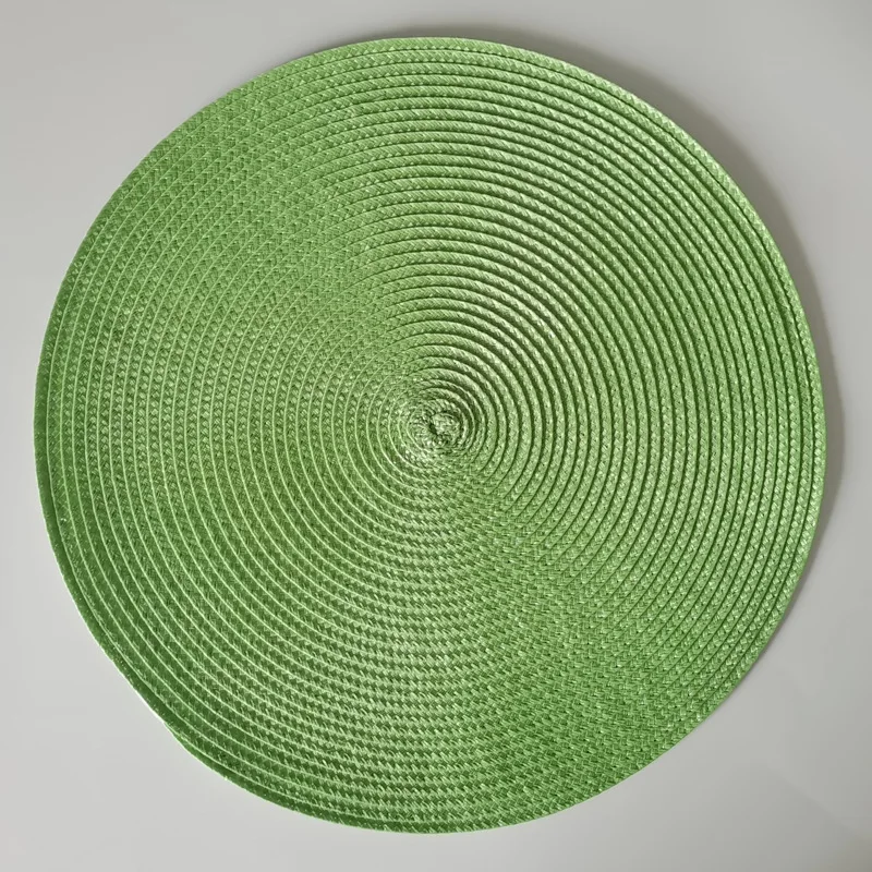 38cm runda vävda bordsunderlägg vattentäta matbordsunderlägg halkfria servettskivor skålunderlägg dryckesmuggunderlägg köksdekoration: Elfenben