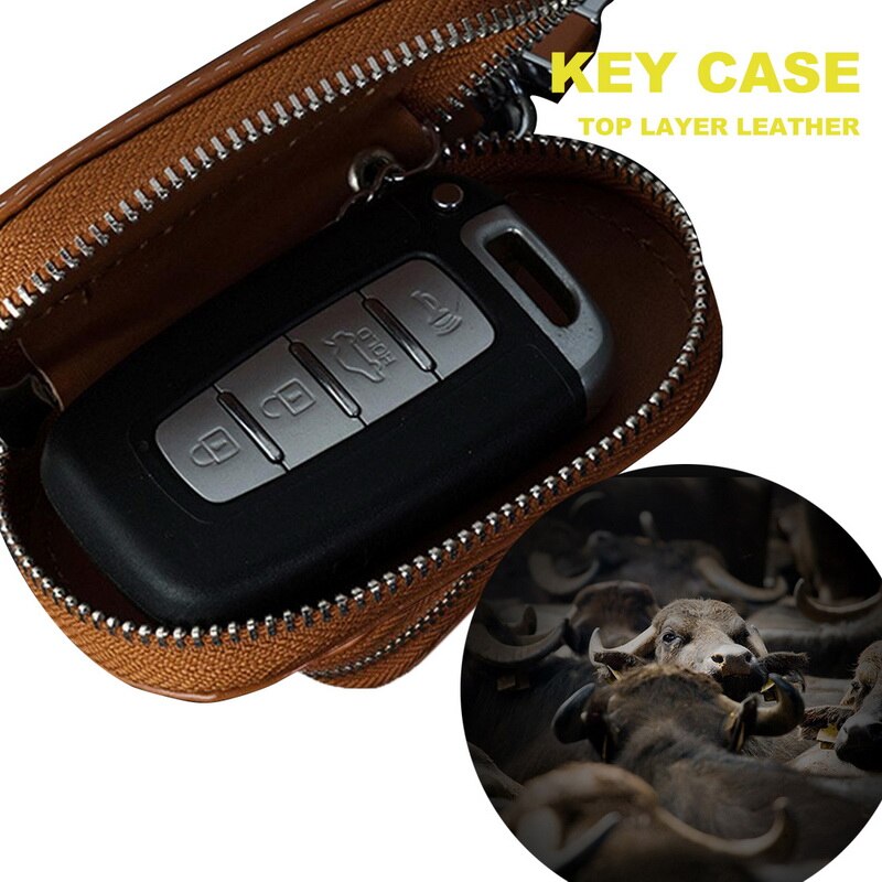 PU Leather Car Key Wallets Men Key Holder Housekeeper Keys Organizer Women Keychain Covers Zipper Key Case Bag Pouch Purse