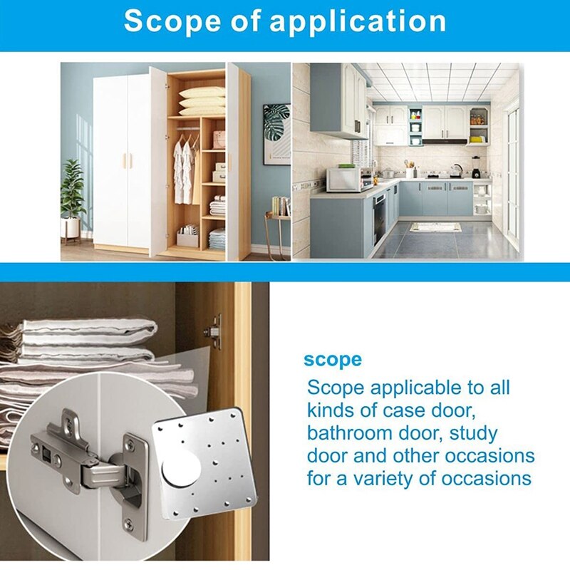 Hinge Repair Kit,Hinge Repair Brackets,Hinge Repair Plate - Kitchen Cabinet Door Hinge Repair Kit Tool.(4 Pack)