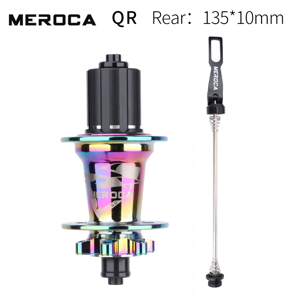 MEROCA km-5.0 Mtb Mountain Bike Hub 32 Holes 5 Bearing 8/9/10/11 Speed Front Rear Qr Or Thru Aluminum Alloy Bicycle Hubs: Colour QR Rear Hub