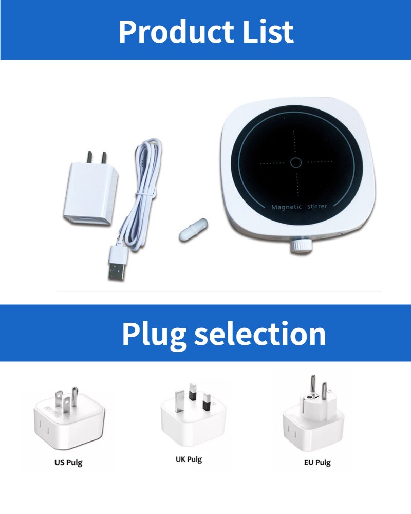 2L Magnetic Stirrer Magnetic stirrer bar Small Palm 4000rpm Laboratory Portable Stirrer